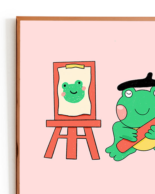 painting frog mini 5x5 print