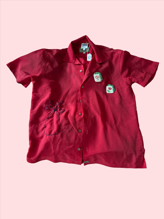 double mahjong tile button down