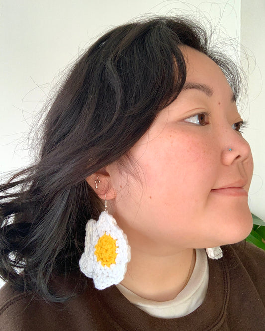 fried egg earrings