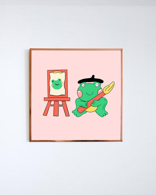 painting frog mini 5x5 print